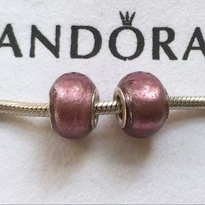 Purple glass murano charm